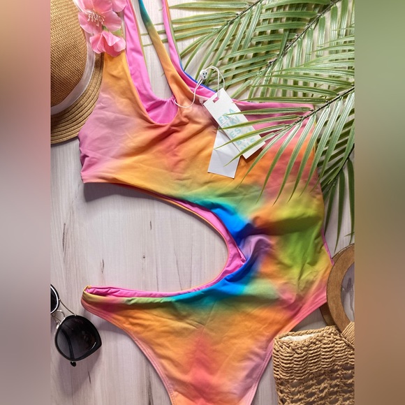 Frankie's Bikinis Swim Frankies Bikinis Cheeky Cut Out Multicolor